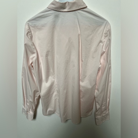 LIZ CLAIBORNE PINK & WHITE SIZE LARGE LONG SLEEVE DOUBLE BUTTON CUFFS - Picture 3 of 6